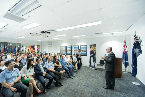 Australia Ambassador, H.E. Mr Craig Chittick, addresses the alumni