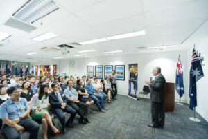 Australia Ambassador, H.E. Mr Craig Chittick, addresses the alumni