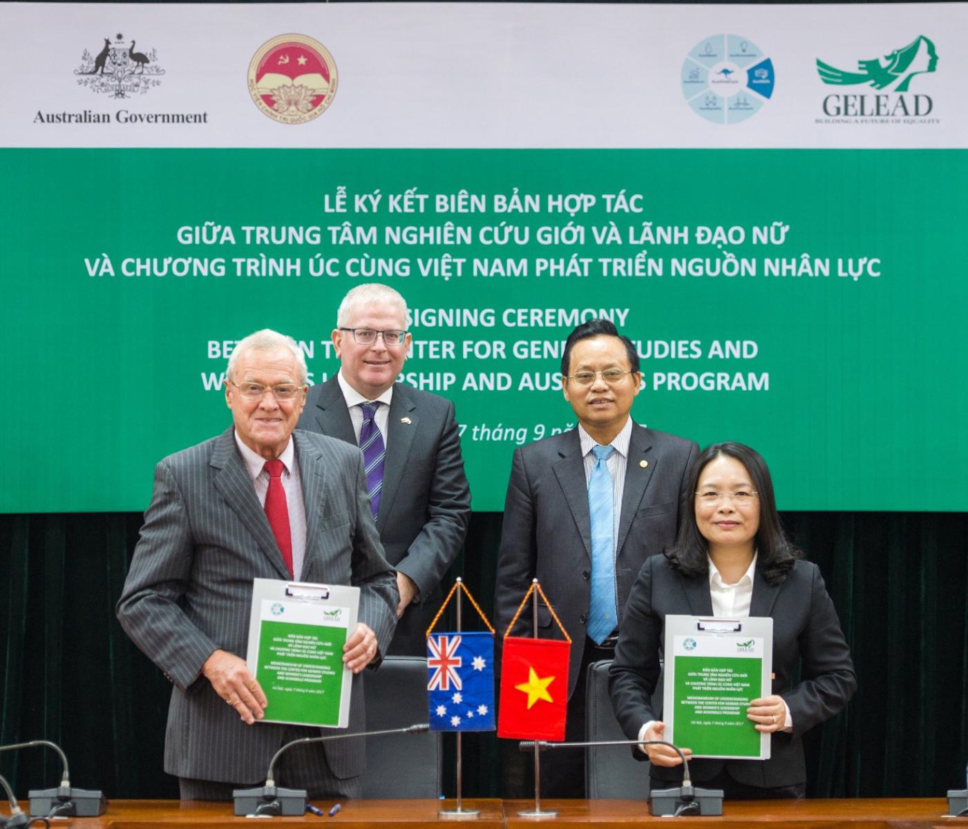 Aus4Skills and the Centre for Gender Studies and Women’s Leadership (GeLead) signed a memorandum of understanding (MOU)