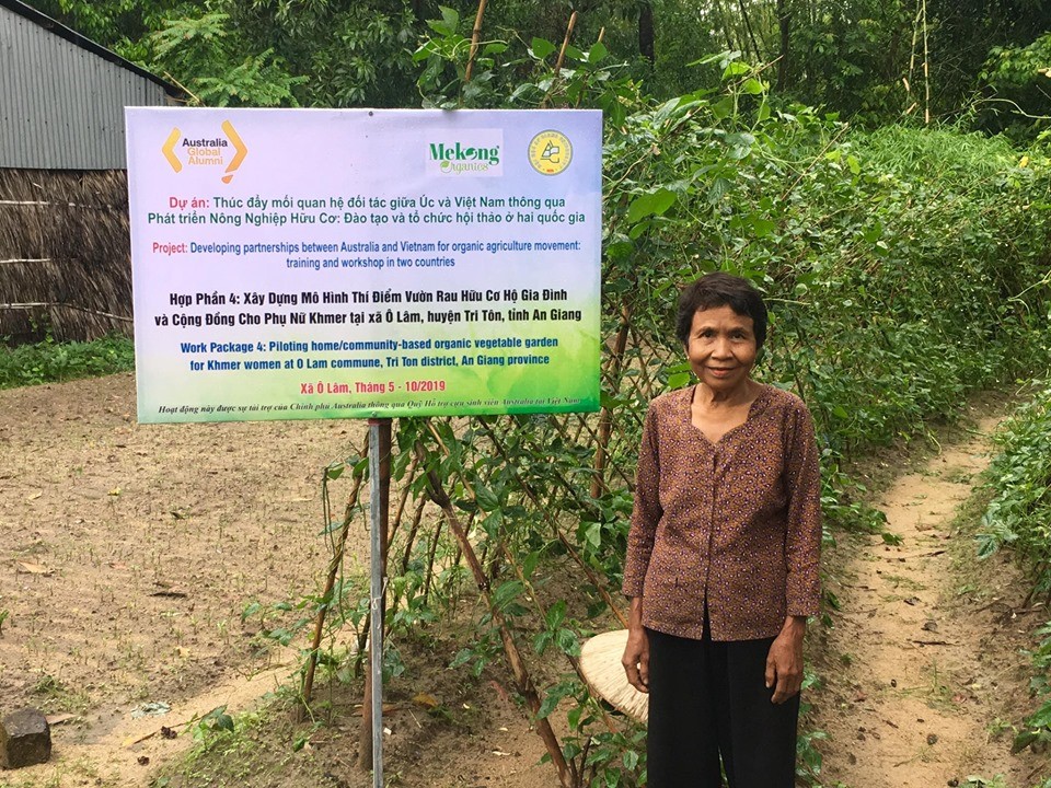 Ms. Neang Kia, 68 years old, O Lam commune, Tri Ton district, An Giang province – a beneficiary from AAGF- funded project on Organic Agriculture Development in An Giang Province.